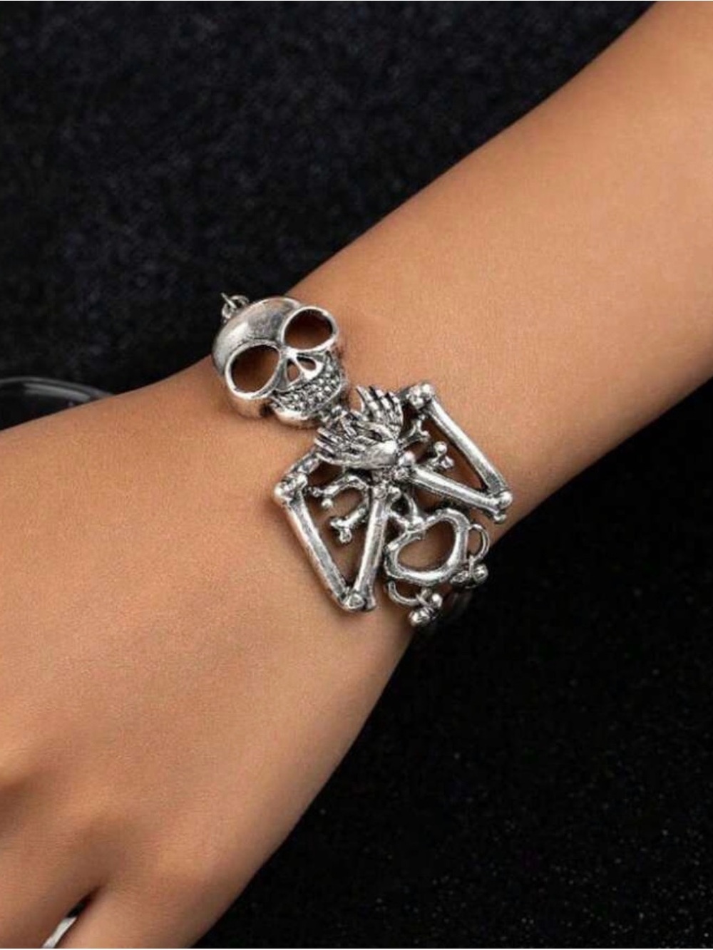 Silver Skull Skeleton Bracelet - Women Jewelry